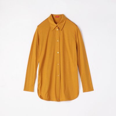 ウールジャージー　スリムロングシャツ