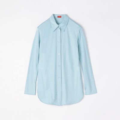 ウールジャージー　スリムロングシャツ