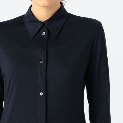 ウールジャージー　スリムロングシャツ