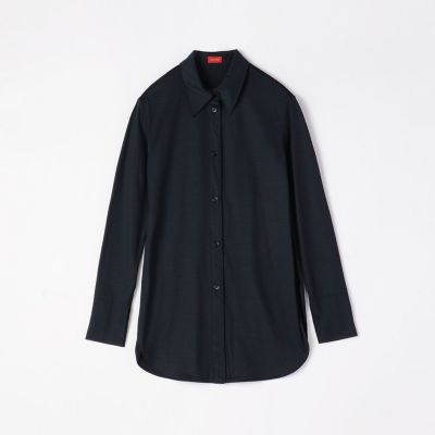 ウールジャージー　スリムロングシャツ