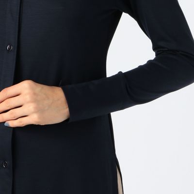 ウールジャージー　スリムロングシャツ