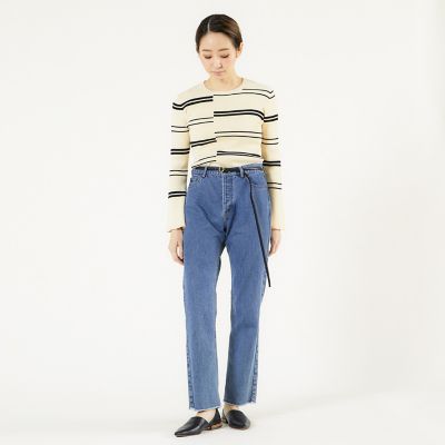 スーピマコットンデニム　スリムパンツ