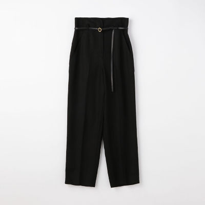 プレーンリネン ハイウエストセミワイドパンツ | maison