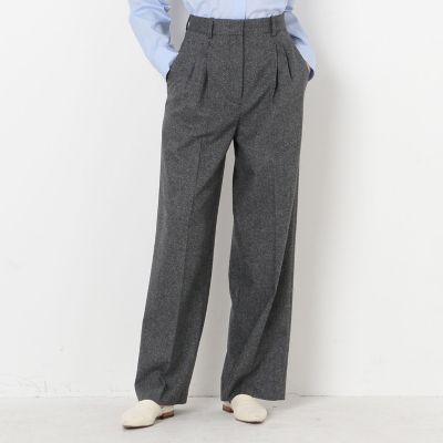 ミドルウールシャークスキン タックパンツ | maison