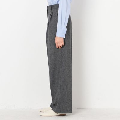 ミドルウールシャークスキン タックパンツ | maison