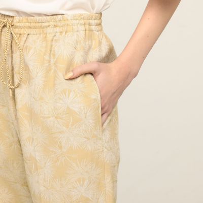 パームブランチジャカード　イージーテーパードパンツ
