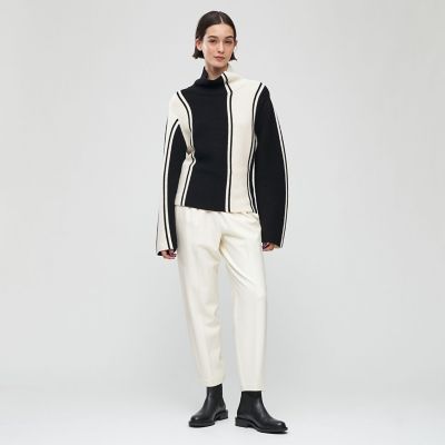 ウールフランネルストレッチ イージーテーパードパンツ | maison