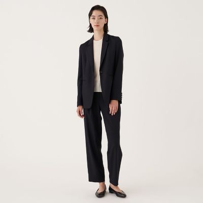 ポリエステルウールバラシャ　２タックパンツ