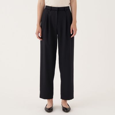 ポリエステルウールバラシャ　２タックパンツ
