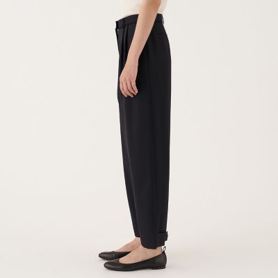 ポリエステルウールバラシャ　２タックパンツ