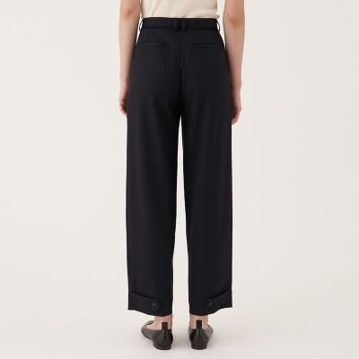ポリエステルウールバラシャ　２タックパンツ