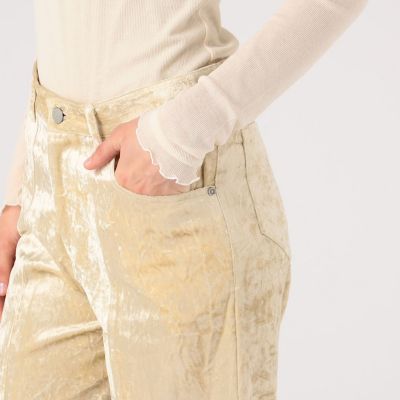 コットンレーヨンベルベット　ミニフレアパンツ