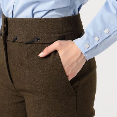 コットンリネンキャンバス センタープレスパンツ | maison