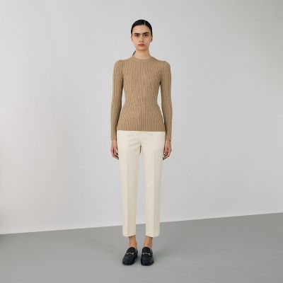 フランネルウールストレッチ シガレットパンツ | maison