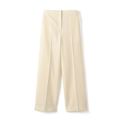 フランネルウールストレッチ セミワイドパンツ | maison TOMORROWLAND