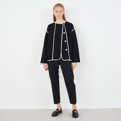 ハイカウントコットンストレッチ クロップドパンツ | maison