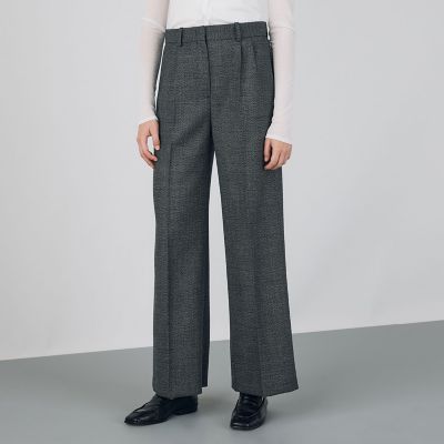 ウールムリネ　タックパンツ