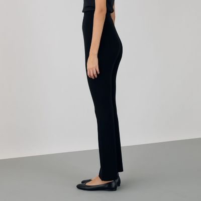ウーステッドウール　リブフレアパンツ