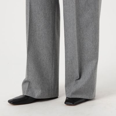 ポプリンメルトン　タックワイドパンツ