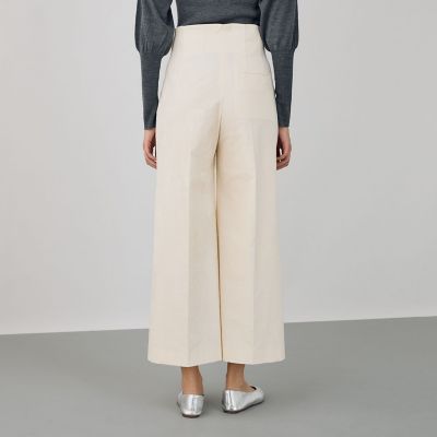 コットンレーヨンベルベット クロップドワイドパンツ | maison