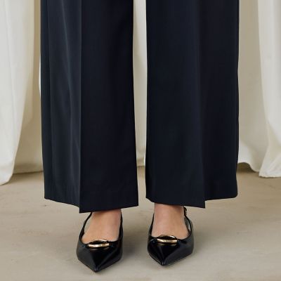 ハイツイストギャバジン　ウエストバンド付きパンツ