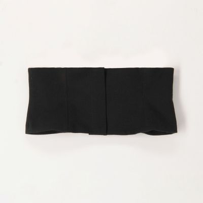 ウールジョーゼット　コルセット付きタックワイドパンツ