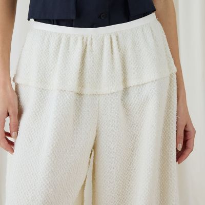 ツイストヤーンツイード　ボリュームパンツ