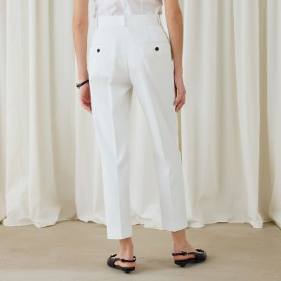ツイルジャカード　クロップドパンツ