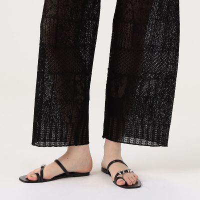 アイレットレース　セミワイドパンツ