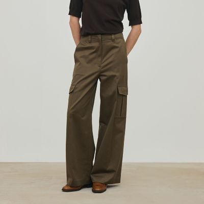 【予約商品９月中旬以降順次お届け】コットンサテン　カーゴパンツ