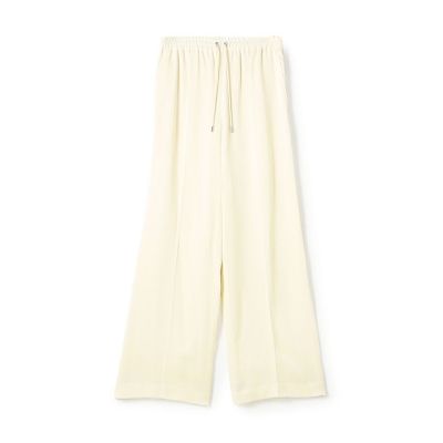 ＜maison TOMORROWLAND＞レーヨンサテン　イージーストレートパンツ