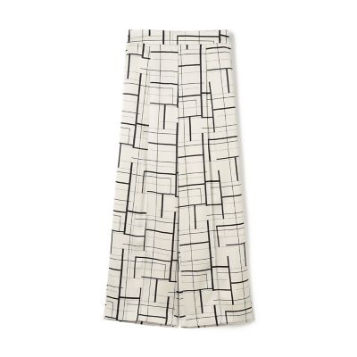 ＜maison TOMORROWLAND＞【予約商品３月下旬以降順次お届け】ウィンドウフレームプリント　タックセミワイドパンツ