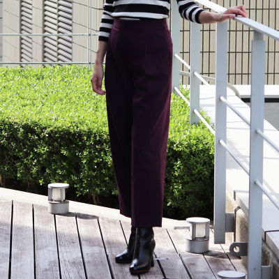 ウールフランネル フロントタッククロップドパンツ | maison