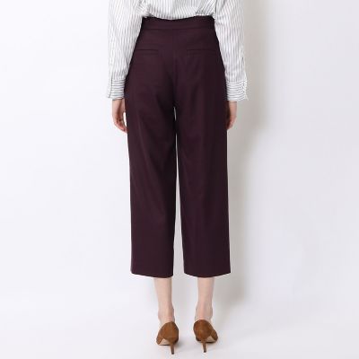 ウールフランネル フロントタッククロップドパンツ | maison