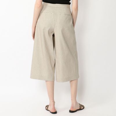 リネンレーヨンストレッチ フロントタッククロップドパンツ