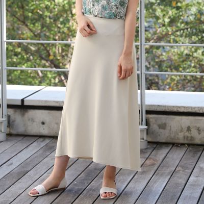 コットンスムース　アシンメトリーフレアスカート