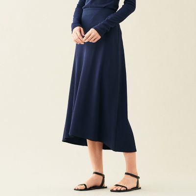 コットンスムース　アシンメトリーフレアスカート
