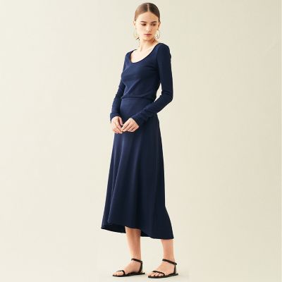 コットンスムース　アシンメトリーフレアスカート