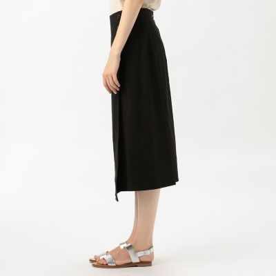 ライトリネンストレッチ　アシンメトリーフレアスカート