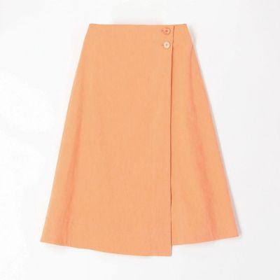 ライトリネンストレッチ　アシンメトリーフレアスカート