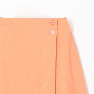 ライトリネンストレッチ　アシンメトリーフレアスカート