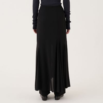 シルクストレッチシフォン　フィッシュテールフレアスカート