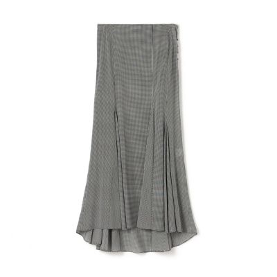 ＜maison TOMORROWLAND＞シルクストレッチシフォンチェック　フィッシュテールフレアスカート