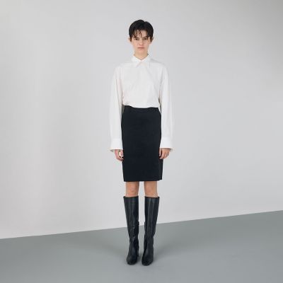 コットンレーヨンベルベット ペンシルスカート | maison