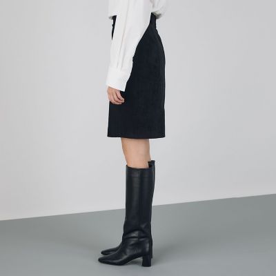 コットンレーヨンベルベット ペンシルスカート | maison