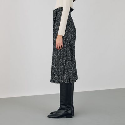 アルパカミックススラブ　フレアミディスカート