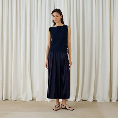 ジャージーライクジョーゼット コンビプリーツスカート | maison