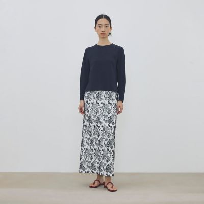 マリンレースエンブロイダリー エラスティックスカート | maison