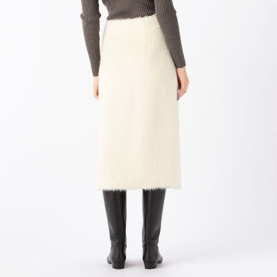 Y's アルパカウール ニットラップスカート アルパカウールグリッターシャギー アシンメトリーラップスカート