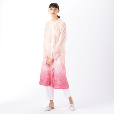 グラデーションチッププリント　ロングシャツワンピース